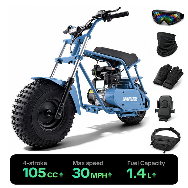 Hover Heart MB002 Mini Dirt Bike 105cc 4-Stroke Gas for Kids & Youth, Max Speed 30 MPH Off-Road Bike, EPA Approved