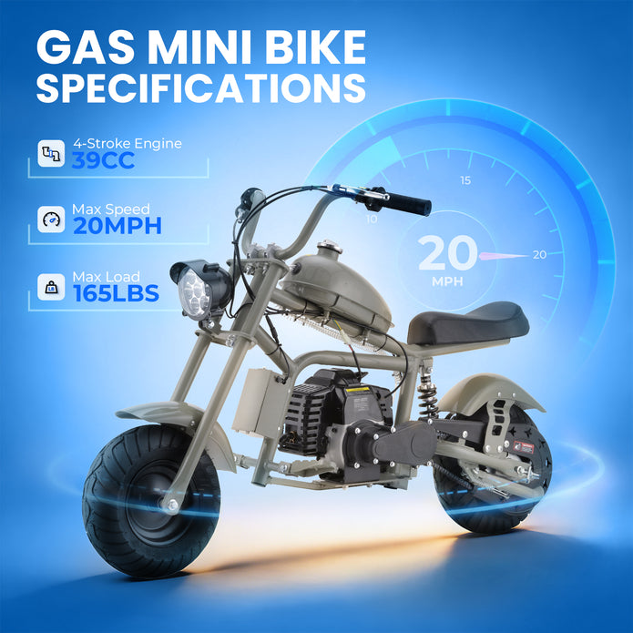 HoverHearts DB4S006 Mini Dirt Bike 39CC 4-Stroke Gas Bike EPA Approved